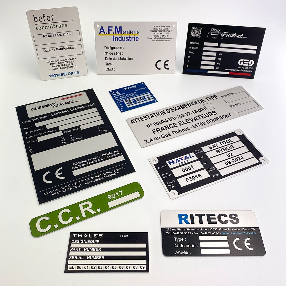 Fabricant Plaques constructeur Plaques CE Anodisation et gravure