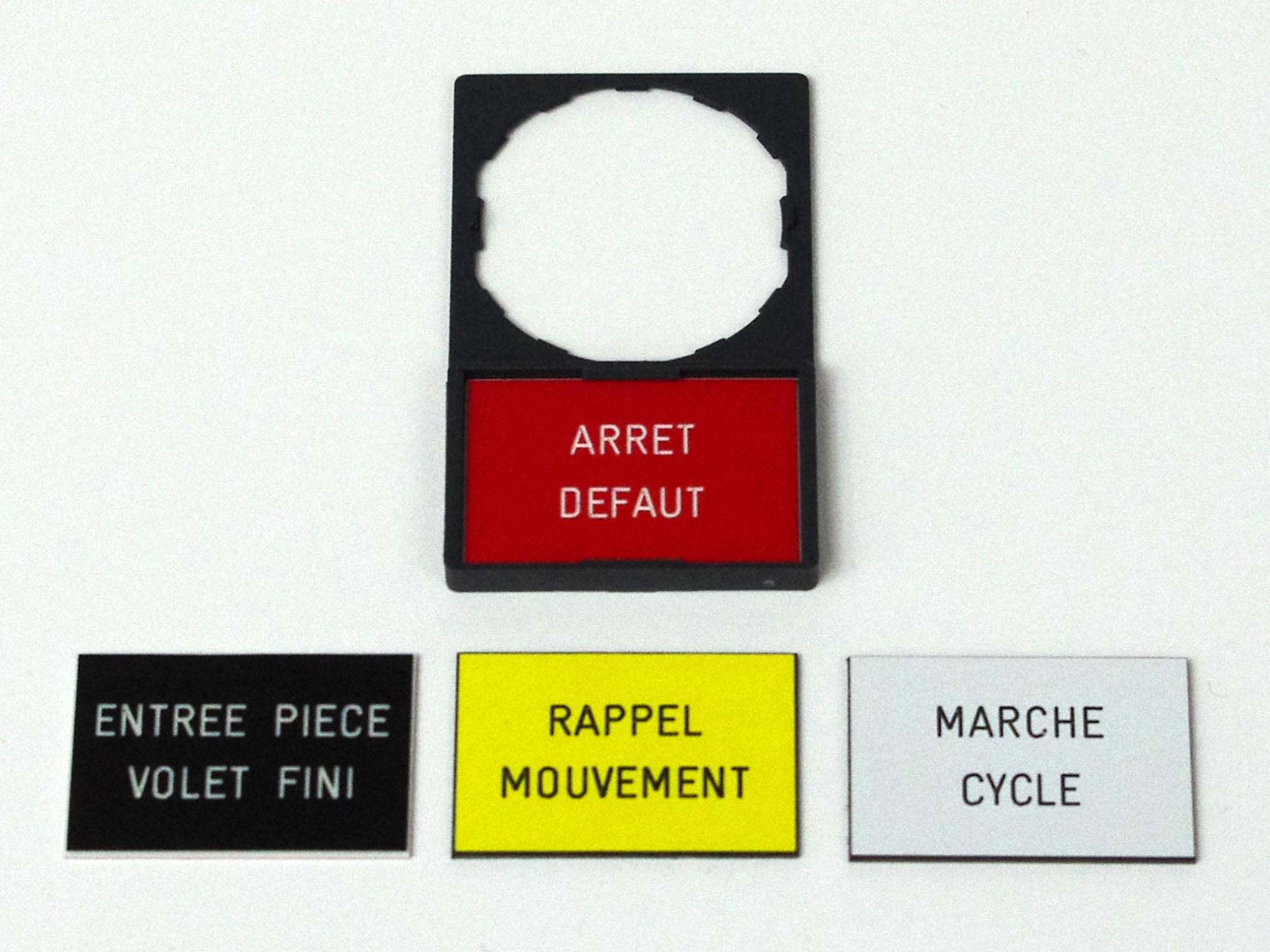 Etiquettes télémécanique 30×50 avec porte étiquettes