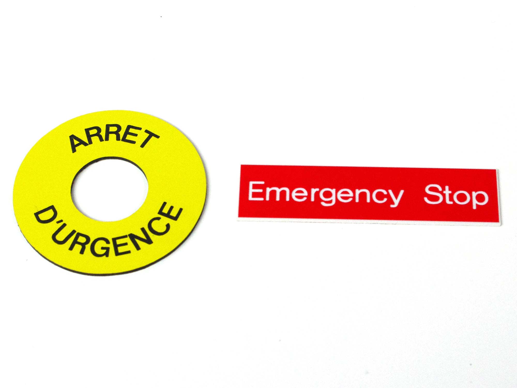 Etiquettes adhésives arrêt d'urgence